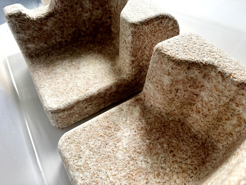 Custom-molded insert cavity showing bottle support geometry