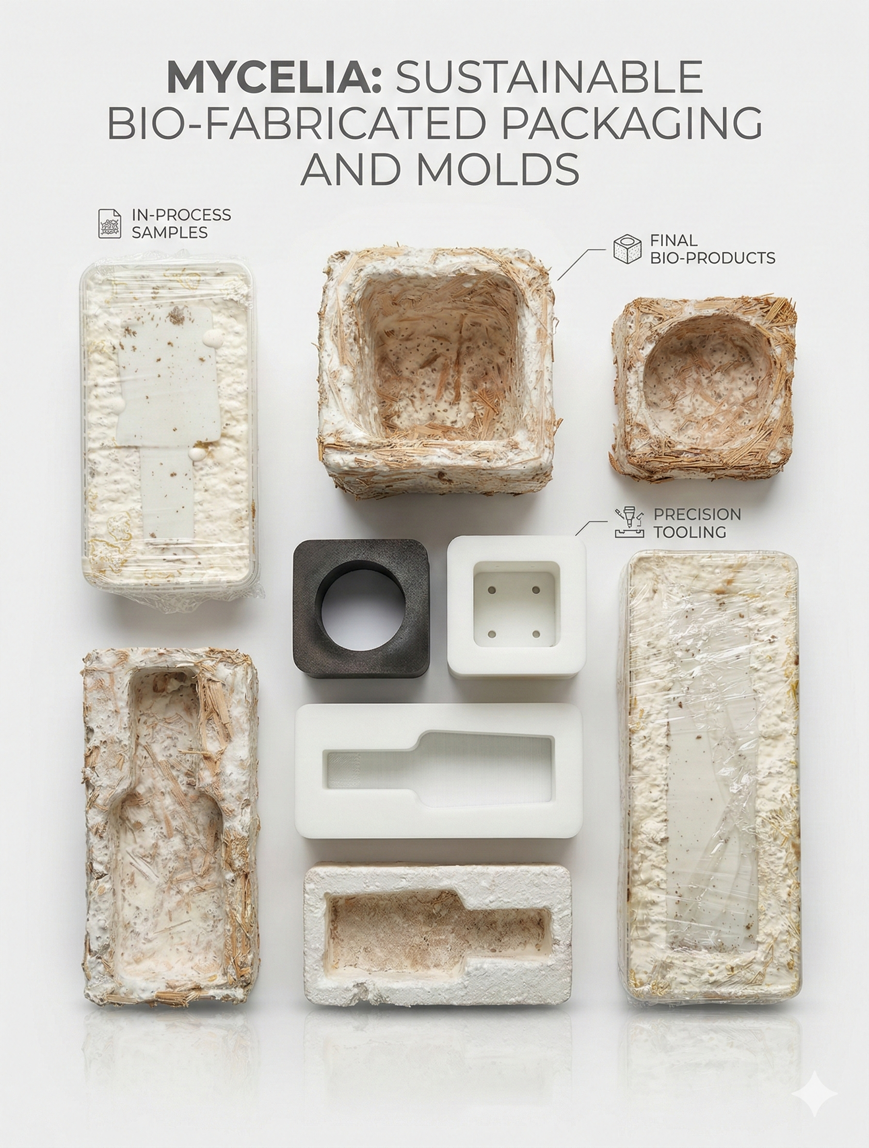 Material development environment — mycelium-based insert production process